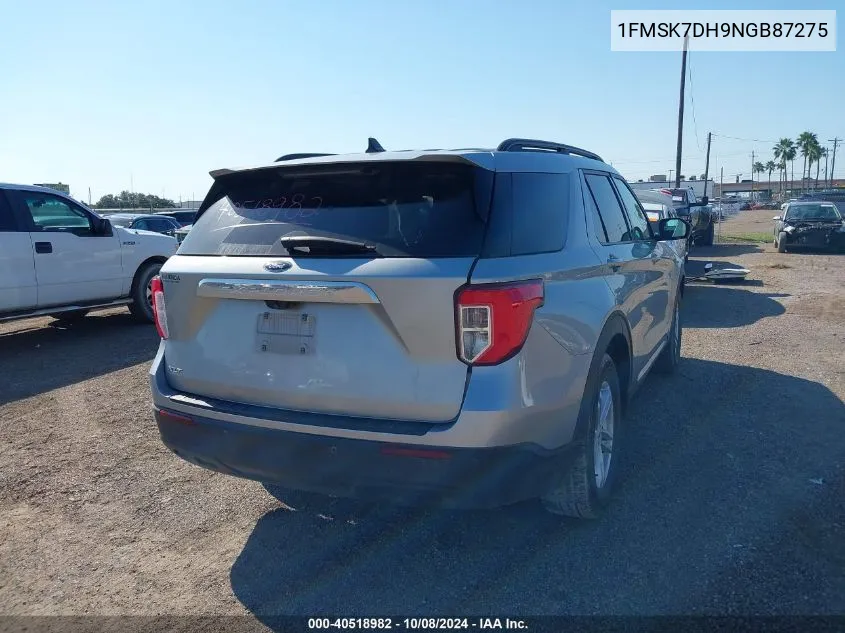 2022 Ford Explorer Xlt VIN: 1FMSK7DH9NGB87275 Lot: 40518982