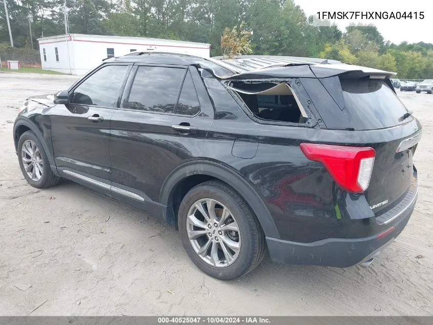 2022 Ford Explorer Limited VIN: 1FMSK7FHXNGA04415 Lot: 40525047