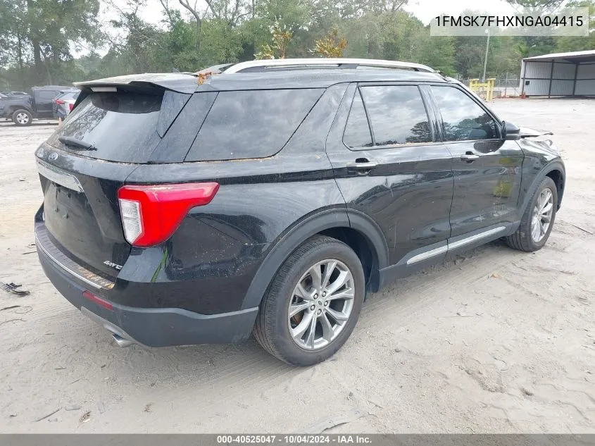 2022 Ford Explorer Limited VIN: 1FMSK7FHXNGA04415 Lot: 40525047