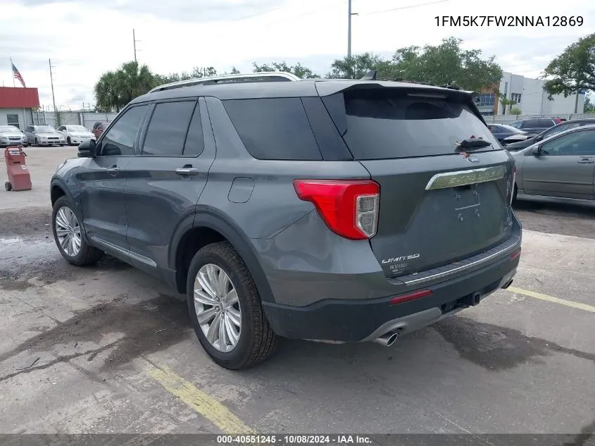 2022 Ford Explorer Limited VIN: 1FM5K7FW2NNA12869 Lot: 40551245