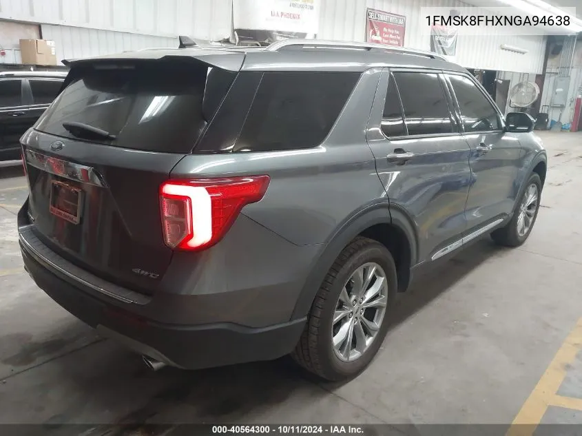 2022 Ford Explorer Limited VIN: 1FMSK8FHXNGA94638 Lot: 40564300