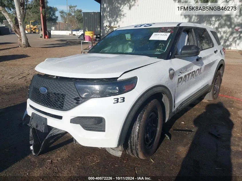 2022 Ford Explorer Police Interceptor VIN: 1FM5K8AB5NGB46273 Lot: 40572226