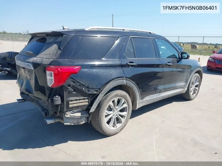 2022 Ford Explorer Limited VIN: 1FMSK7FH5NGB06401 Lot: 40575176