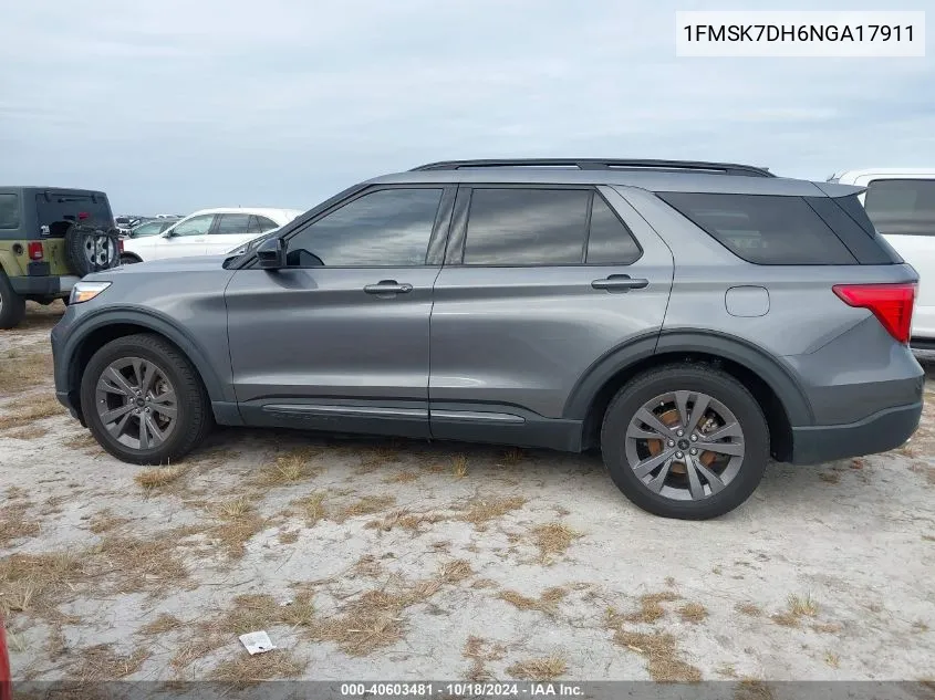 2022 Ford Explorer Xlt VIN: 1FMSK7DH6NGA17911 Lot: 40603481