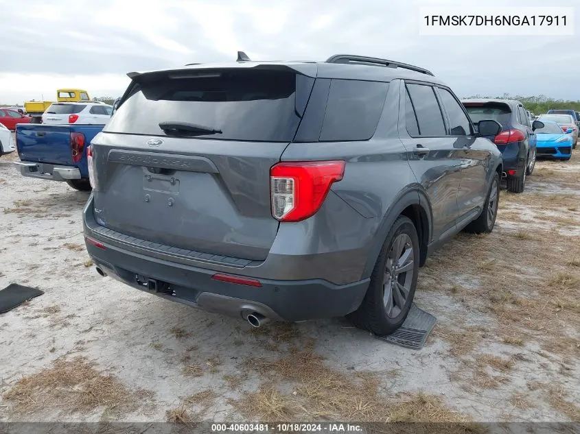 2022 Ford Explorer Xlt VIN: 1FMSK7DH6NGA17911 Lot: 40603481