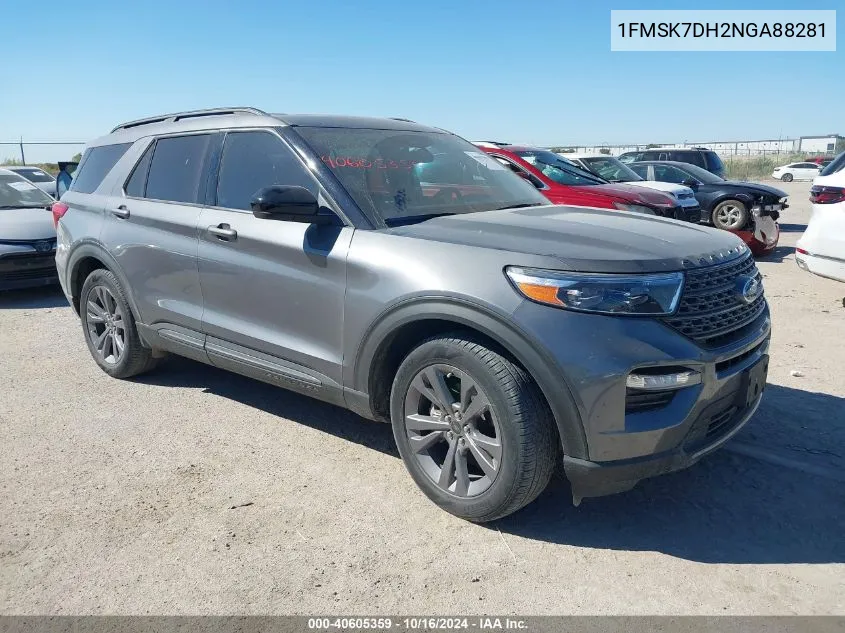 2022 Ford Explorer Xlt VIN: 1FMSK7DH2NGA88281 Lot: 40605359