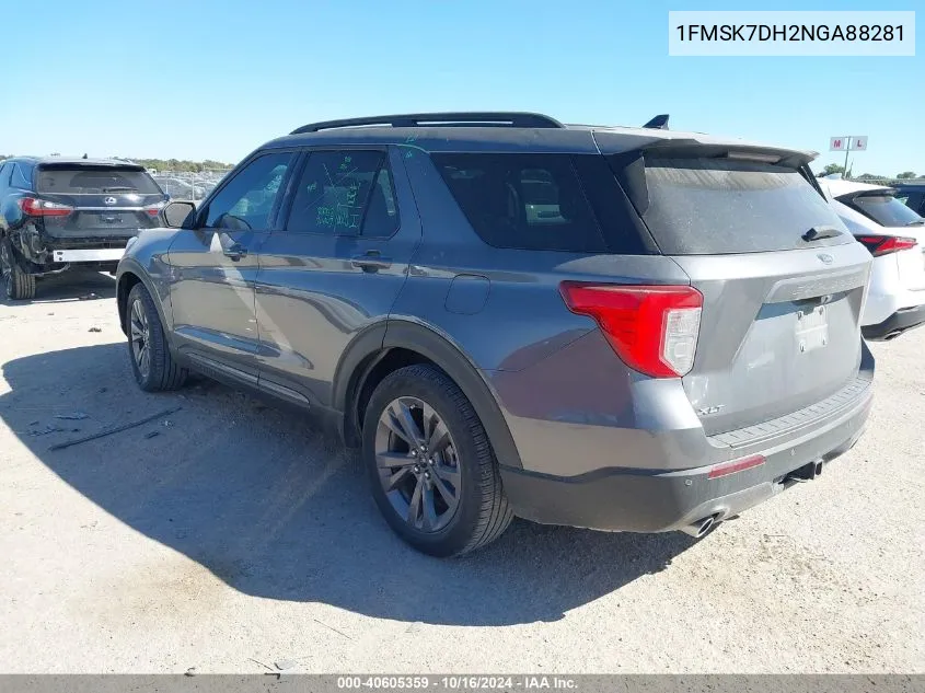 2022 Ford Explorer Xlt VIN: 1FMSK7DH2NGA88281 Lot: 40605359