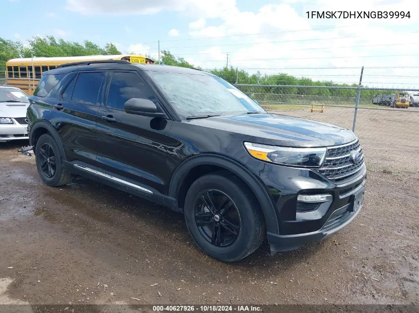 2022 Ford Explorer Xlt VIN: 1FMSK7DHXNGB39994 Lot: 40627926