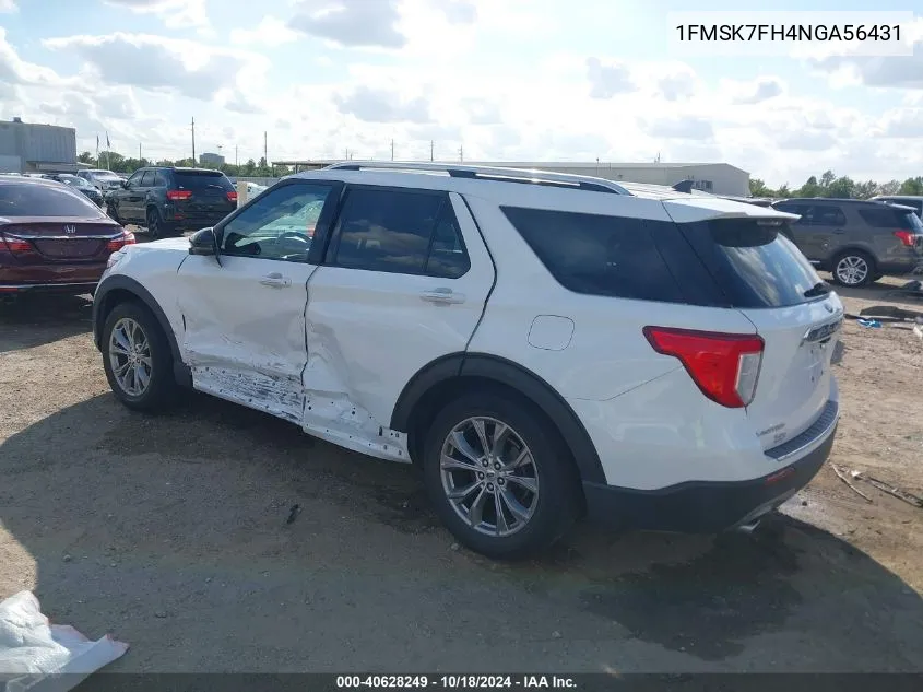 2022 Ford Explorer Limited VIN: 1FMSK7FH4NGA56431 Lot: 40628249