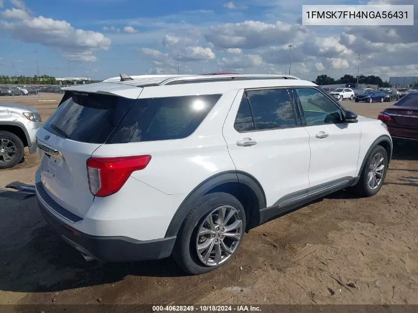 2022 Ford Explorer Limited VIN: 1FMSK7FH4NGA56431 Lot: 40628249