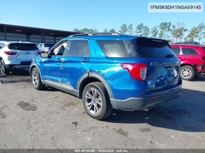 2022 Ford Explorer Xlt VIN: 1FMSK8DH1NGA69145 Lot: 40705265