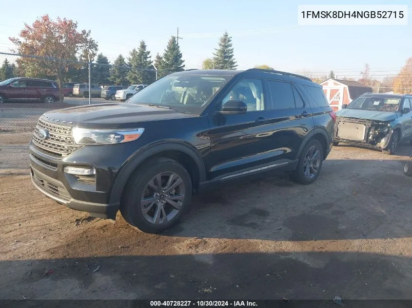 2022 Ford Explorer Xlt VIN: 1FMSK8DH4NGB52715 Lot: 40728227