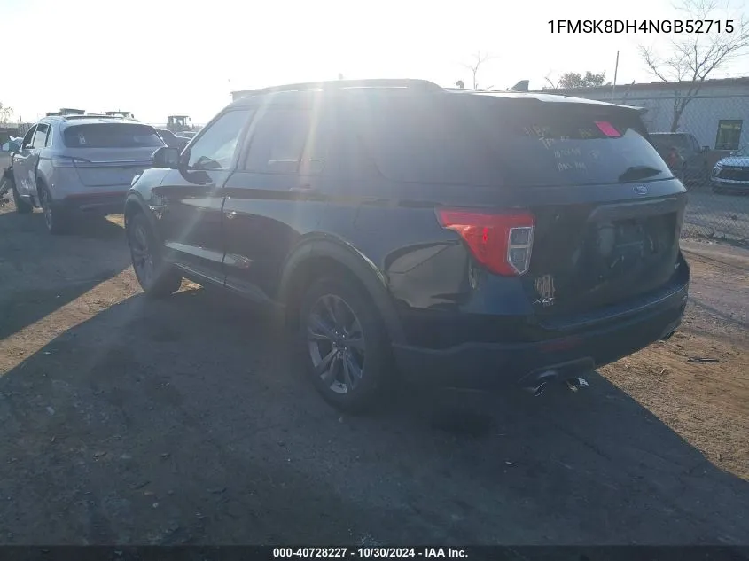 2022 Ford Explorer Xlt VIN: 1FMSK8DH4NGB52715 Lot: 40728227