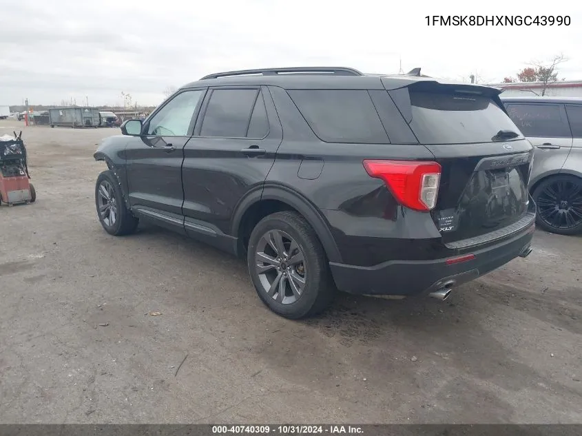 2022 Ford Explorer Xlt VIN: 1FMSK8DHXNGC43990 Lot: 40740309