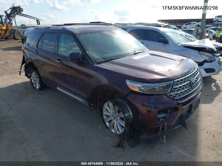 2022 Ford Explorer Limited VIN: 1FM5K8FW6NNA09298 Lot: 40764959