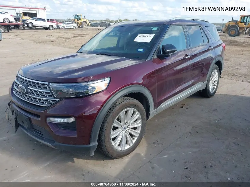 2022 Ford Explorer Limited VIN: 1FM5K8FW6NNA09298 Lot: 40764959