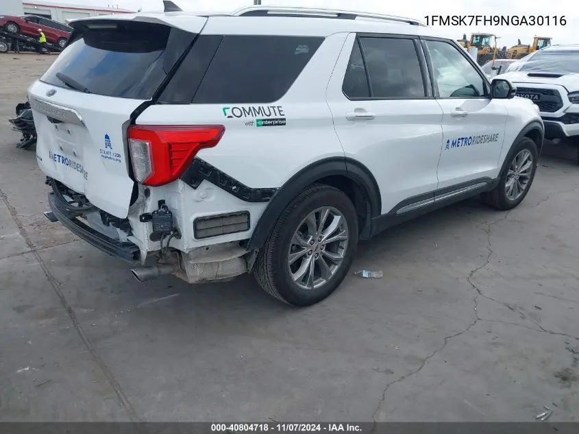 2022 Ford Explorer Limited VIN: 1FMSK7FH9NGA30116 Lot: 40804718