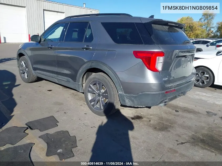 2022 Ford Explorer Xlt VIN: 1FMSK8DH1NGB09854 Lot: 40814639