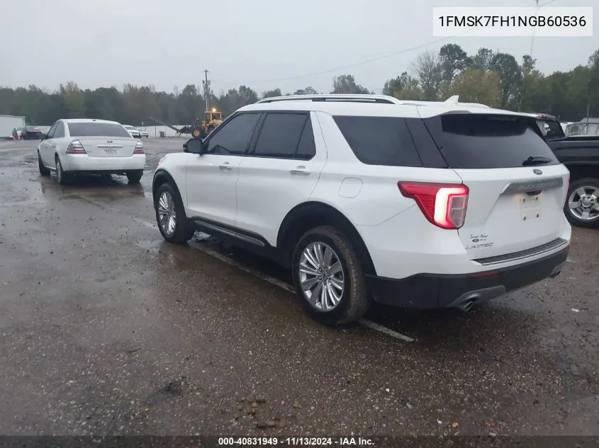 2022 Ford Explorer Limited VIN: 1FMSK7FH1NGB60536 Lot: 40831949