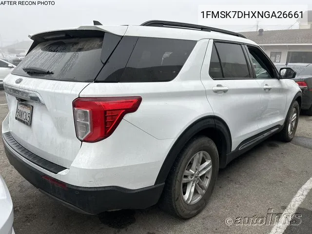 2022 Ford Explorer Xlt VIN: 1FMSK7DHXNGA26661 Lot: 40874473