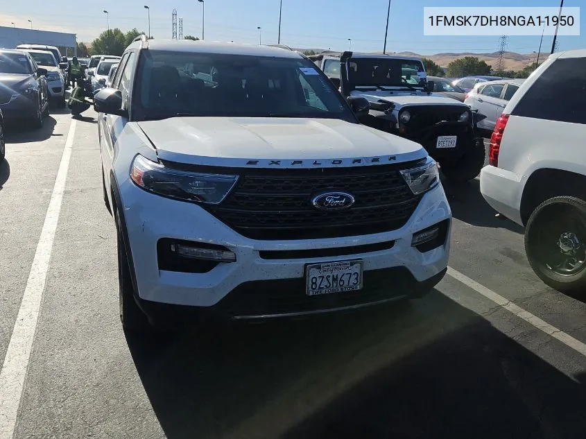 2022 Ford Explorer Xlt VIN: 1FMSK7DH8NGA11950 Lot: 40874539