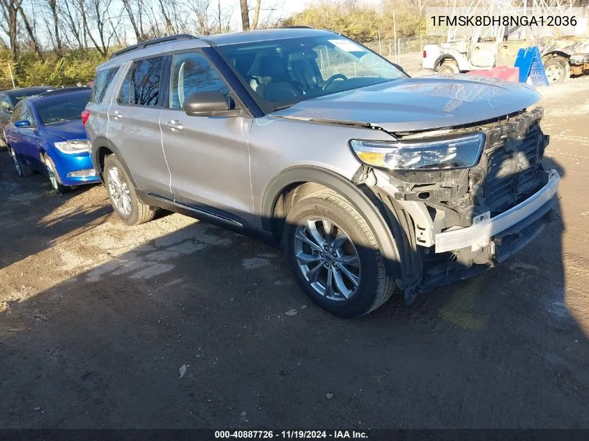 2022 Ford Explorer Xlt VIN: 1FMSK8DH8NGA12036 Lot: 40887726