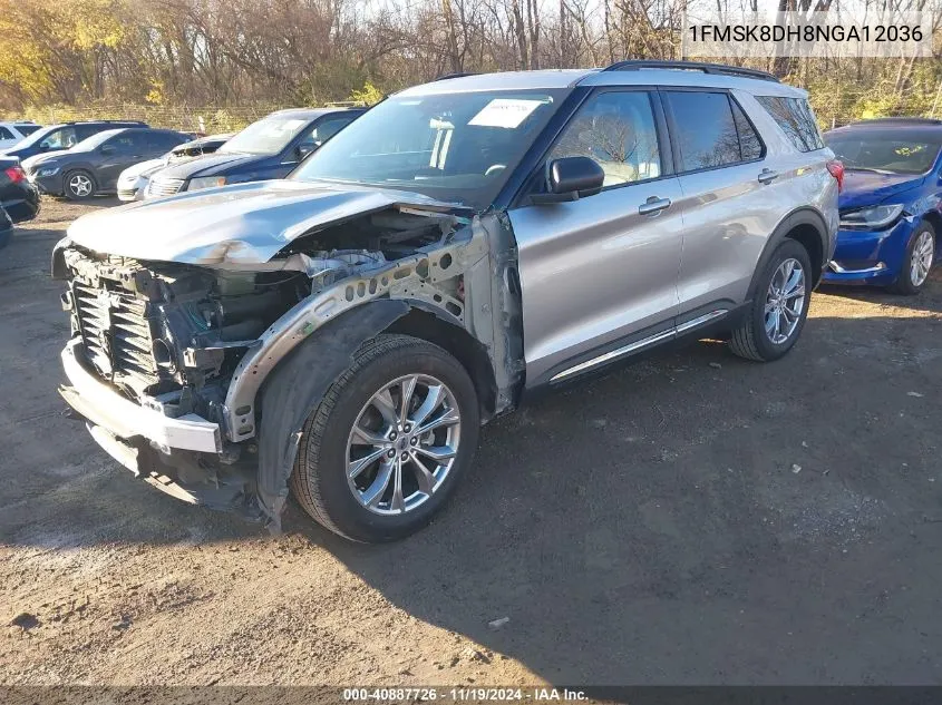 2022 Ford Explorer Xlt VIN: 1FMSK8DH8NGA12036 Lot: 40887726