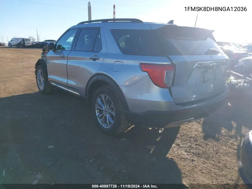 2022 Ford Explorer Xlt VIN: 1FMSK8DH8NGA12036 Lot: 40887726