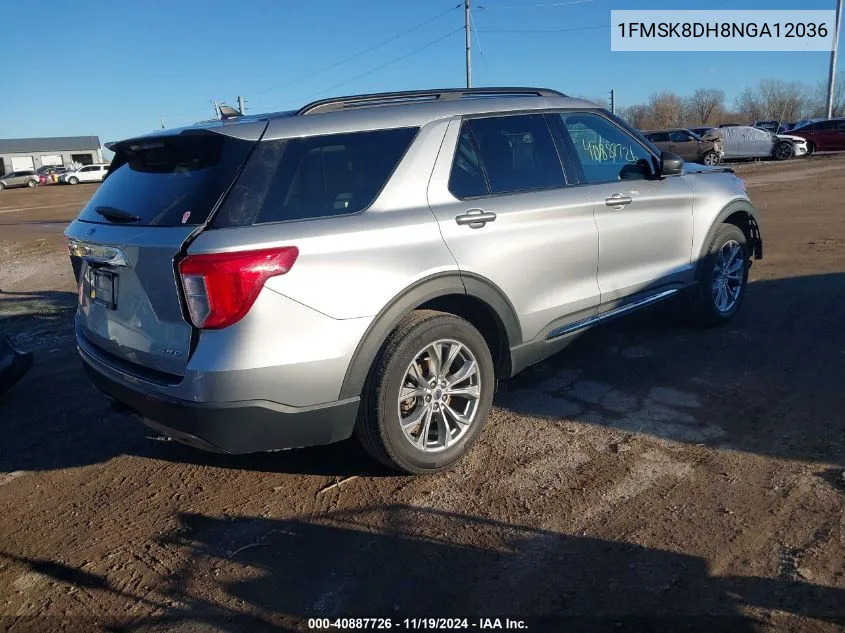 2022 Ford Explorer Xlt VIN: 1FMSK8DH8NGA12036 Lot: 40887726