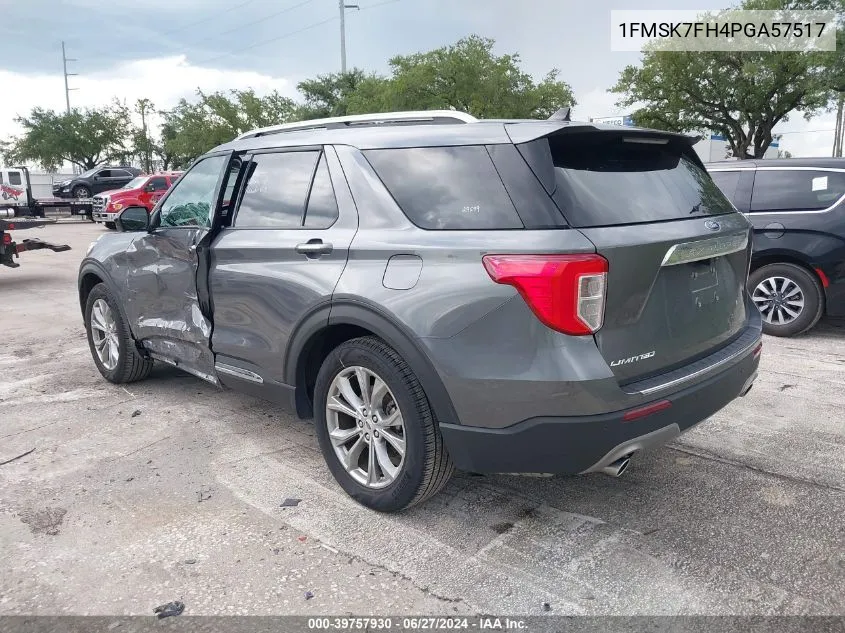 2023 Ford Explorer Limited VIN: 1FMSK7FH4PGA57517 Lot: 39757930