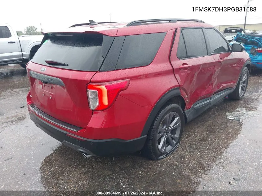 2023 Ford Explorer Xlt VIN: 1FMSK7DH3PGB31688 Lot: 39954699