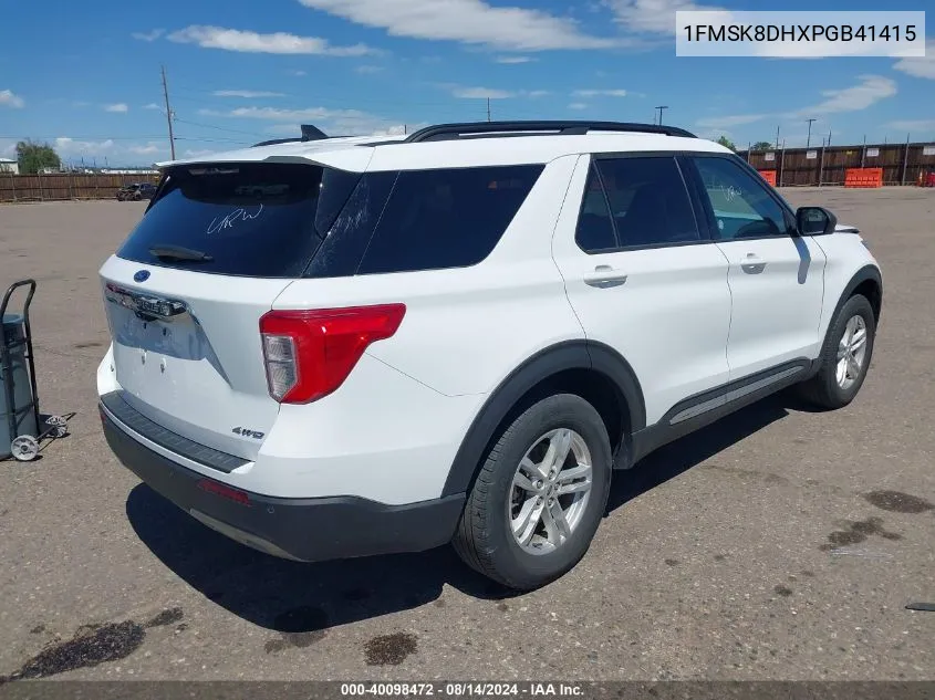 2023 Ford Explorer Xlt VIN: 1FMSK8DHXPGB41415 Lot: 40098472