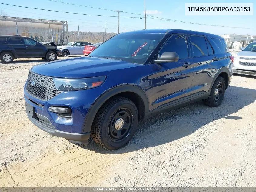 2023 Ford Explorer Police Interceptor VIN: 1FM5K8AB0PGA03153 Lot: 40704120