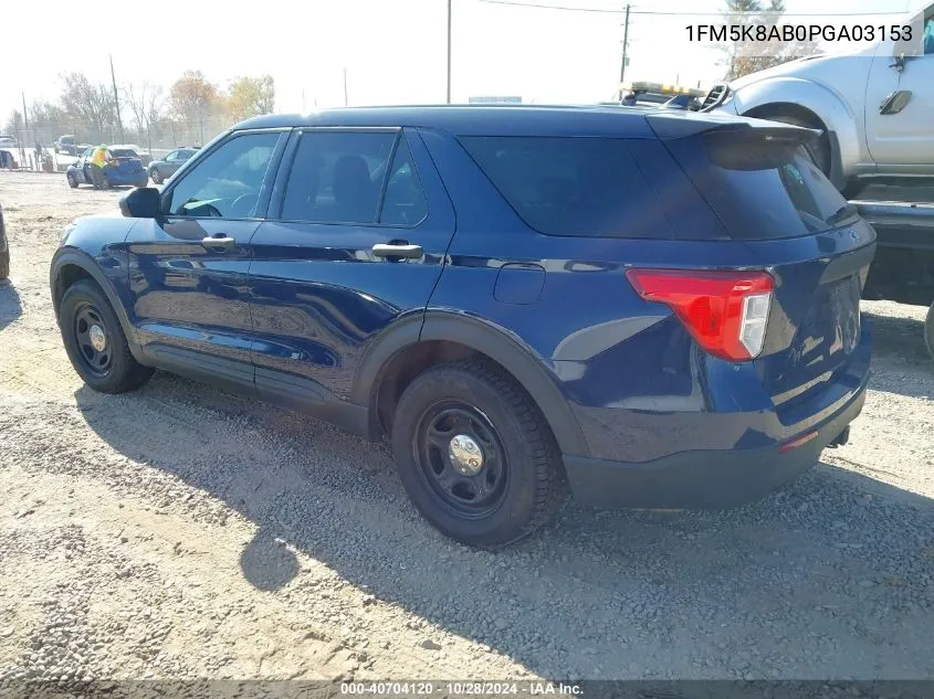 2023 Ford Explorer Police Interceptor VIN: 1FM5K8AB0PGA03153 Lot: 40704120