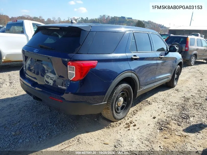 2023 Ford Explorer Police Interceptor VIN: 1FM5K8AB0PGA03153 Lot: 40704120