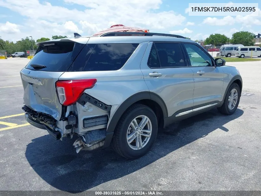 2024 Ford Explorer Xlt VIN: 1FMSK7DH5RGA02595 Lot: 39331625