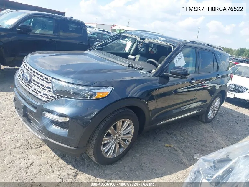 2024 Ford Explorer Limited VIN: 1FMSK7FH0RGA76522 Lot: 40536108