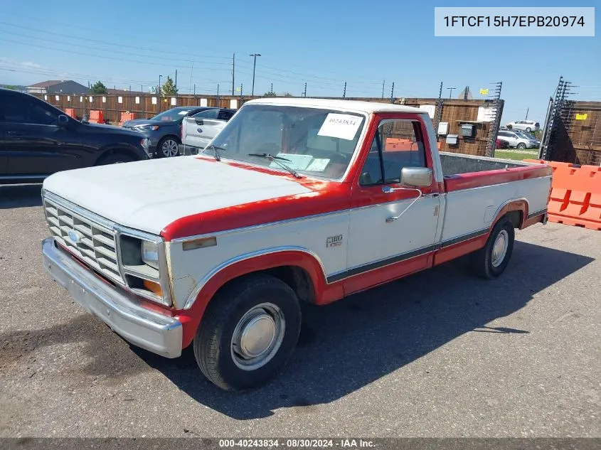 1984 Ford F150 VIN: 1FTCF15H7EPB20974 Lot: 40243834