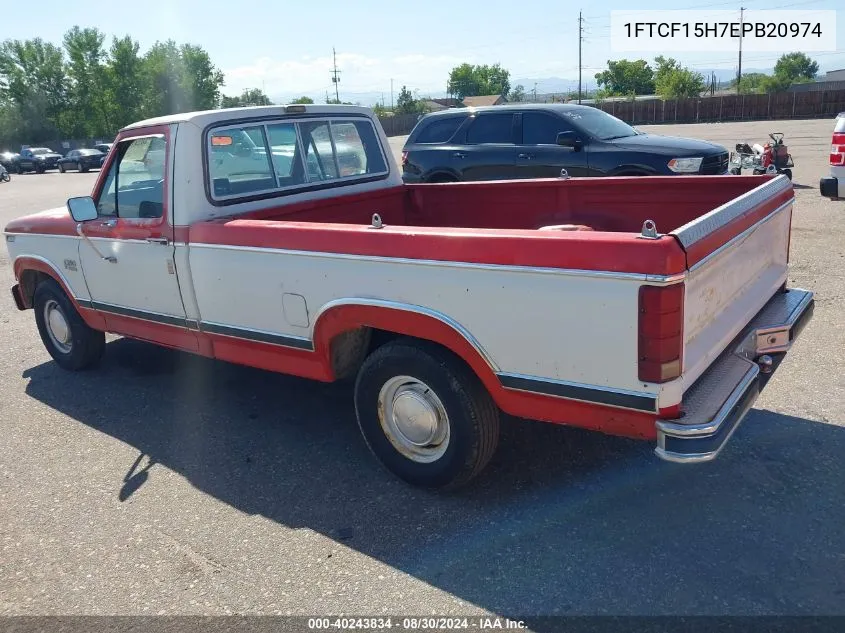 1984 Ford F150 VIN: 1FTCF15H7EPB20974 Lot: 40243834