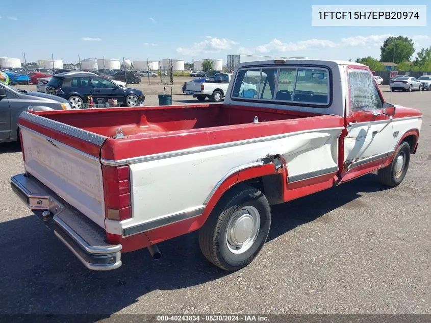 1984 Ford F150 VIN: 1FTCF15H7EPB20974 Lot: 40243834