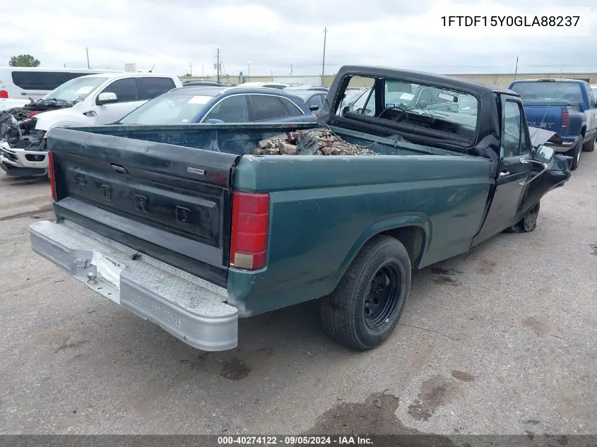 1986 Ford F150 VIN: 1FTDF15Y0GLA88237 Lot: 40274122