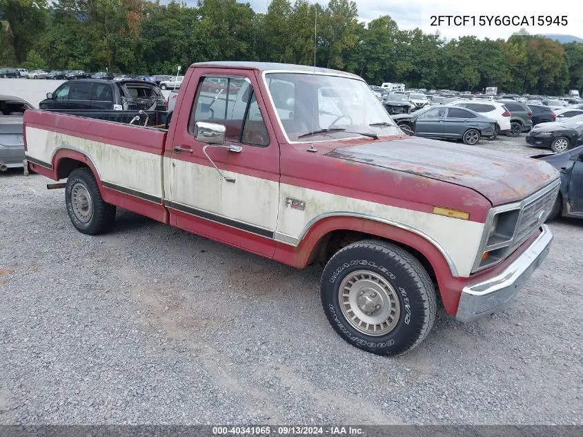 1986 Ford F150 VIN: 2FTCF15Y6GCA15945 Lot: 40341065