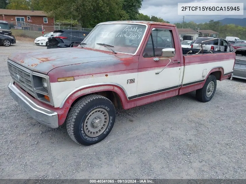 1986 Ford F150 VIN: 2FTCF15Y6GCA15945 Lot: 40341065