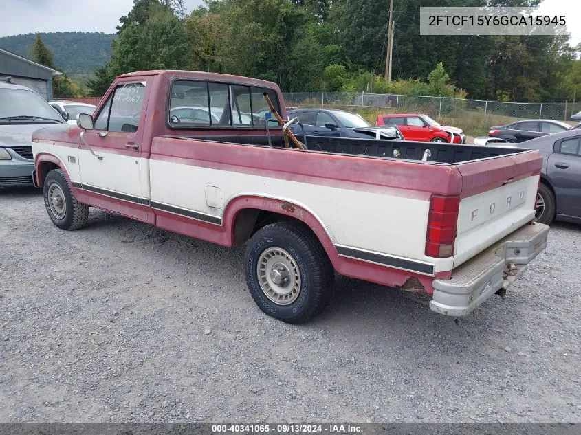 1986 Ford F150 VIN: 2FTCF15Y6GCA15945 Lot: 40341065