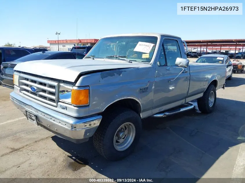 1987 Ford F150 VIN: 1FTEF15N2HPA26973 Lot: 40339882