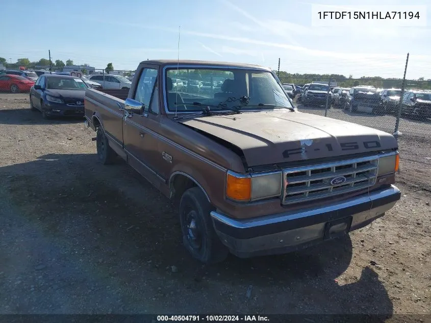 1987 Ford F150 VIN: 1FTDF15N1HLA71194 Lot: 40504791