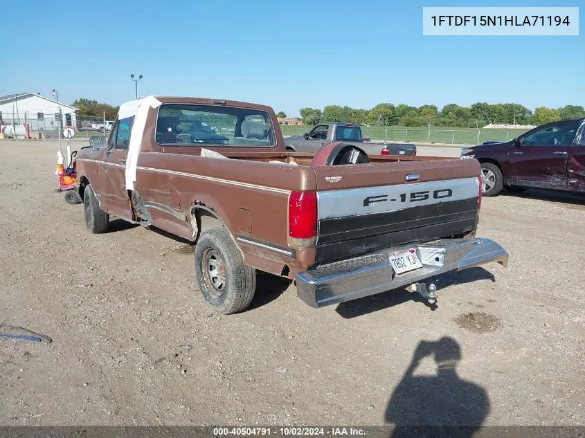 1987 Ford F150 VIN: 1FTDF15N1HLA71194 Lot: 40504791