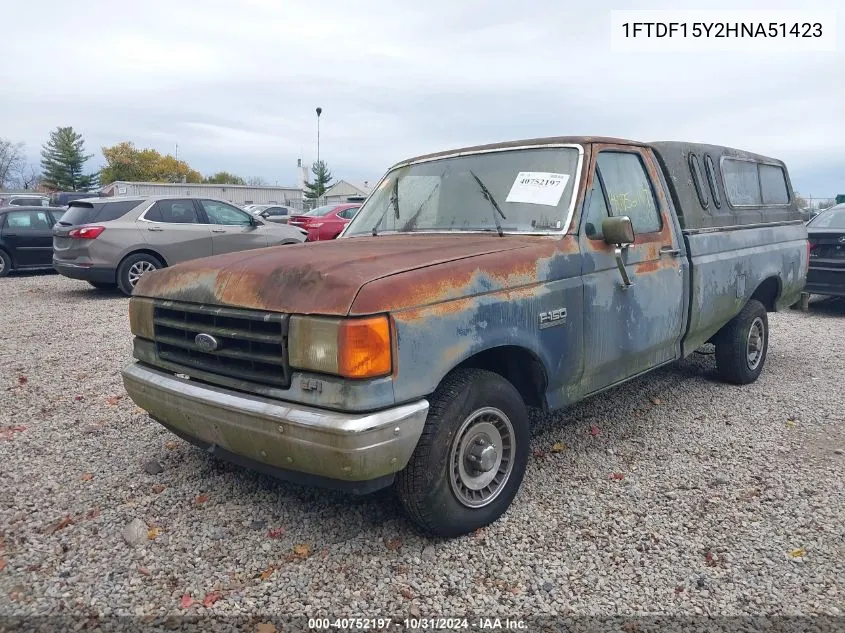 1987 Ford F150 VIN: 1FTDF15Y2HNA51423 Lot: 40752197