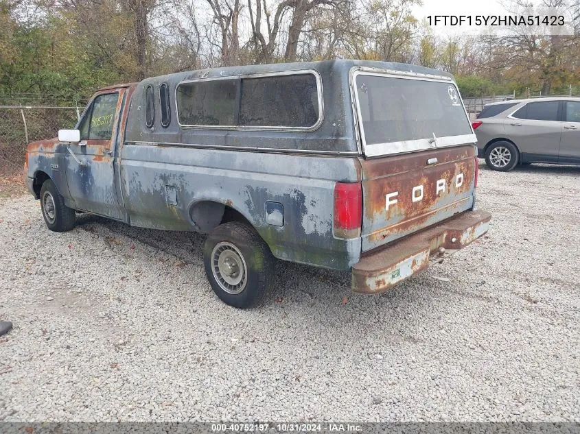 1987 Ford F150 VIN: 1FTDF15Y2HNA51423 Lot: 40752197