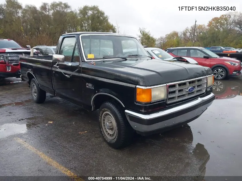 1987 Ford F150 VIN: 1FTDF15N2HKB35040 Lot: 40754999